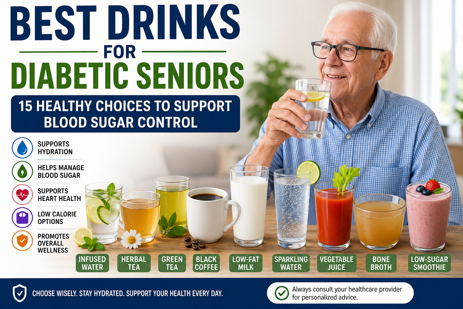 Best Drinks for Diabetic Seniors Healthy Blood Sugar Friendly Beverage Options