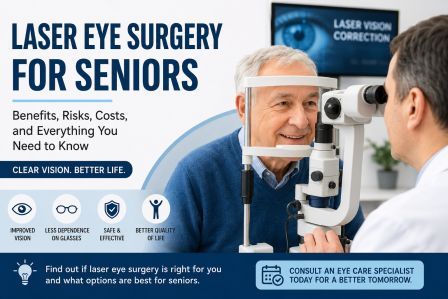 Laser eye surgery for seniors consultation with eye doctor