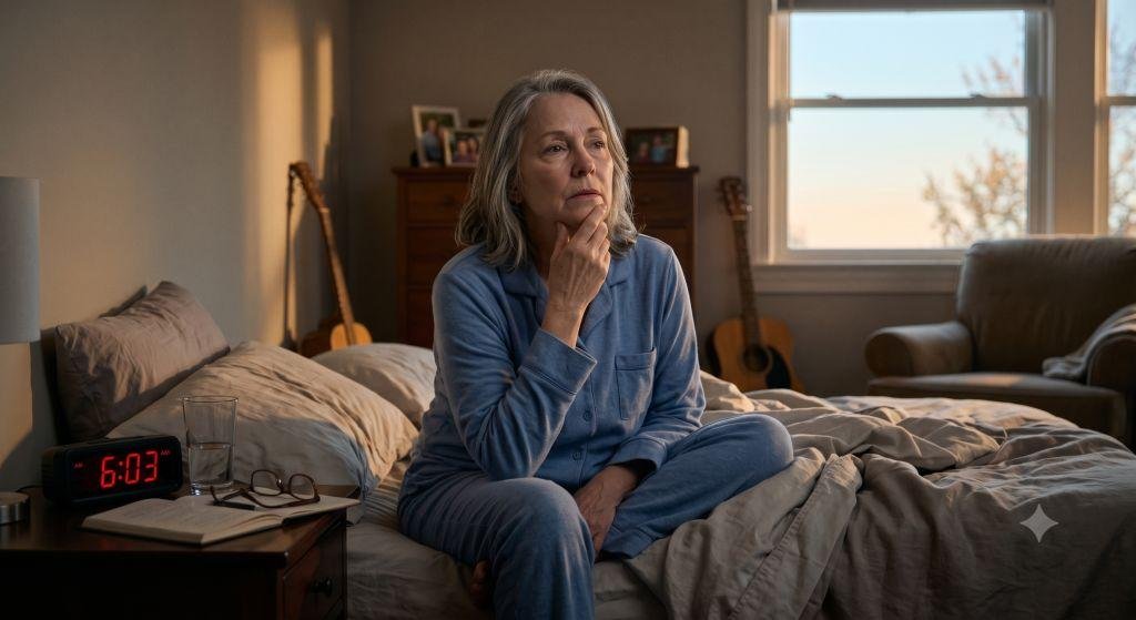 Can't stay asleep after 60 - older adult practicing healthy bedtime habits for better sleep