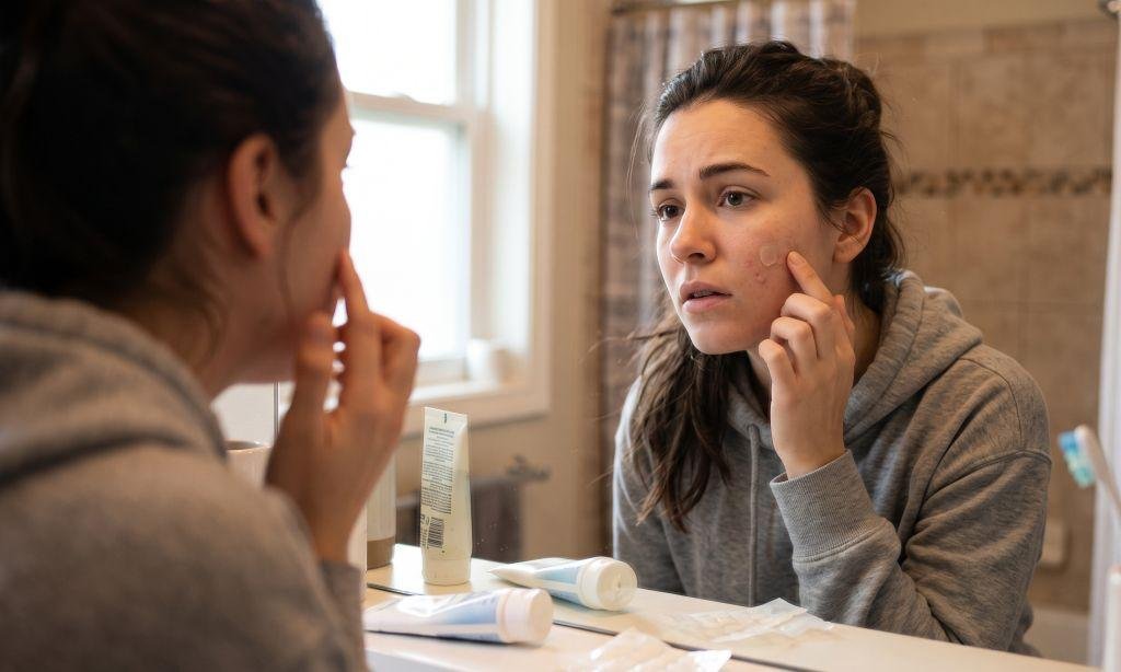 Do Pimple Patches Actually Work? Hydrocolloid acne patch covering a facial pimple