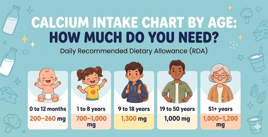 Calcium Intake Chart by Age How Much Do You Need