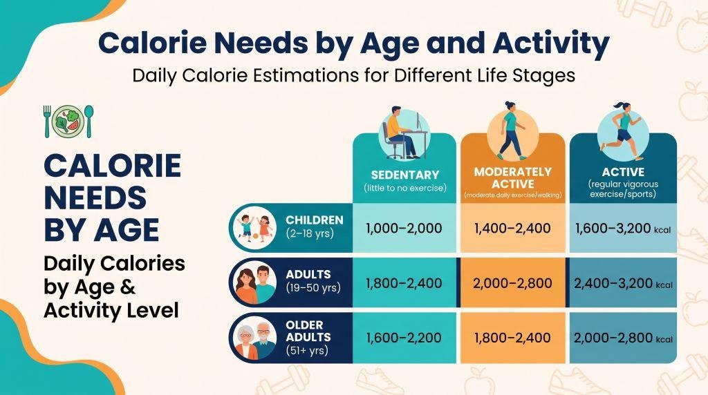 Calorie Needs by Age Chart